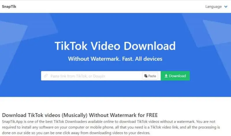 Snaptik : Aplikasi Download Video Tiktok Tanpa Watermark
